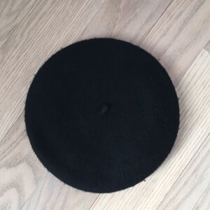 Girls black beret hat